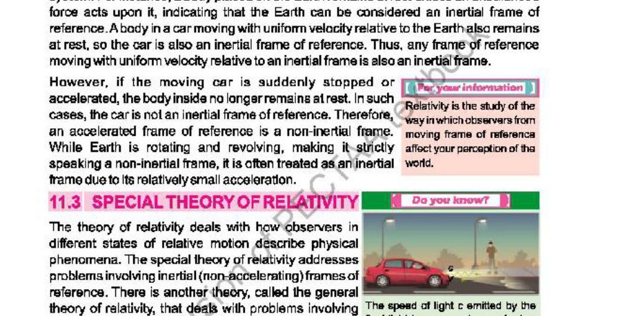 Fig 11.2: Observer in the moving train and observer outside the moving train - relative motion scenarios