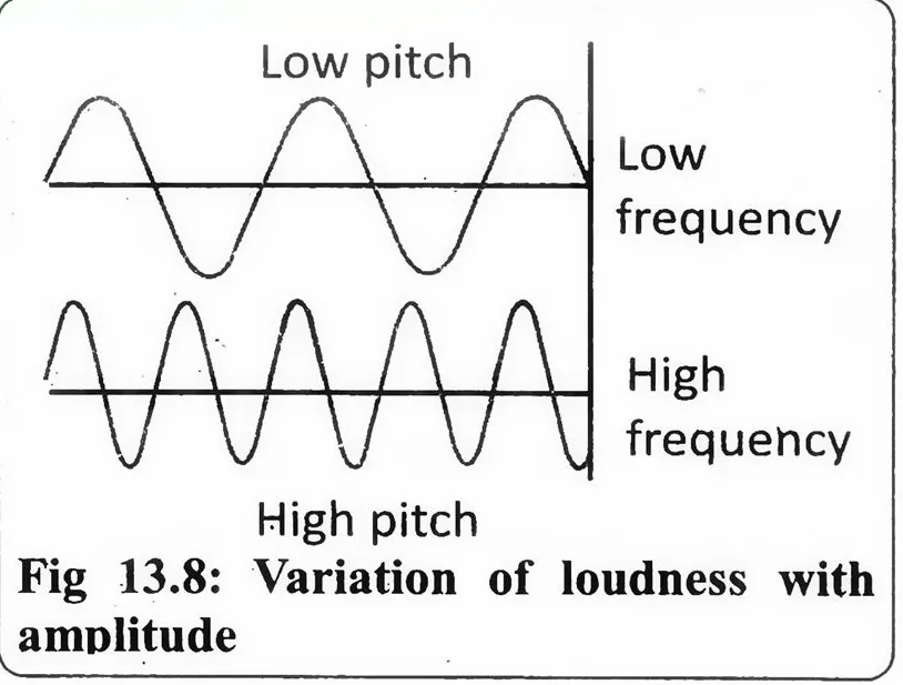 Fig 13.8: Variation of loudness with amplitude